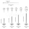 15Pcs 304 Stainless Steel Clear Cubic Zirconia & G23 Titanium Alloy Flat Round Stud Earrings EJEW-FS0001-30-2