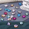 70Pcs 7 Colors Pointed Back Glass Rhinestone Cabochons RGLA-TA0001-06-6