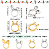 80Pcs 4 Styles Alloy Bead Frame FIND-SC0017-78-2