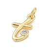 Brass Micro Pave Clear Cubic Zirconia Charms KK-D289-66G-T-2
