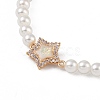 Brass Pave Clear Cubic Zirconia Star Link Chain Bracelets BJEW-M321-01A-2