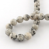 Dyed Natural Sesame Jasper Round Beads Strands G-R342-6mm-15-3