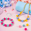 50Pcs 5 Colors Rubberized Style Acrylic Beads SACR-TA0001-32-6