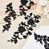 4Pcs 2 Styles Plum Blosssom & Flower Cotton Computerized Embroidery Sew on Patches PATC-GA0001-35-4