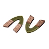 14Pcs 7 Styles Opaque Resin & Walnut Wood Pendants RESI-N053-09-2