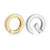 2Pcs 2 Colors 925 Sterling Silver Spring Gate Rings with 925 Stamp STER-PH0004-27A-6