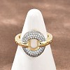 Brass Micro Pave Clear Cubic Zirconia Cuff Open Rings RJEW-T028-02A-G-2