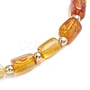 Rectangle Gradient Color Natural Amber Beads Stretch Bracekets BJEW-JB12766-4