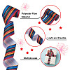 2Rolls 2 Styles Stripe Pattern Printed Polyester Grosgrain Ribbon OCOR-TA0001-37K-11