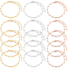 15Pcs 3 Colors 304 Stainless Steel Paperclip Chain Bracelets BJEW-BBC0001-20-1