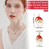 6Pcs Christmas Themed Brass Micro Pave Cubic Zirconia Pendants ZIRC-BBC0001-55-2