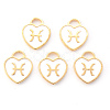 Light Gold Plated Alloy Enamel Pendants ENAM-R136-30-02-1