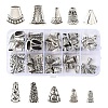 60Pcs 10 Styles Tibetan Style Alloy & Brass & CCB Plastic Bead Cones PALLOY-YW0003-28-1