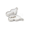 Brass Pave Natural White Shell Pendants KK-S522-19P-2