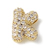 Brass Micro Pave Cubic Zirconia Beads KK-P290-61G-K-1