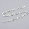 Brass Round Oval Paperclip Chain Necklace Making MAK-S072-04B-S-2