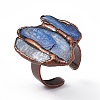 Irregular Natural Kyanite Open Ring RJEW-D077-02AB-4