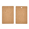 Rectangle Kraft Paper One Pair Earring Display Cards with Hanging Hole CDIS-YWC0001-02-2