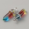 Glass Double Terminal Pointed Pendants G-WH0016-40F-2