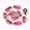 Electroplated Cowrie Shell Beads X-SSHEL-T008-11G-05-1