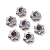 Brass Pave Natural Amethyst Multi-Strand Links KK-D366-01P-H-1