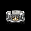 Brass Rhinestone Cuff Open Rings WGCBA4A-01-1