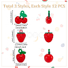 36Pcs 3 Styles Acrylic Imitation Fruit Pendants MACR-UN0001-08-3