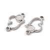 Non-Tarnish 304 Stainless Steel Cabochon Connector Settings STAS-B032-11P-3