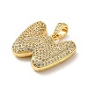 Brass Micro Pave Cubic Zirconia Pendants KK-E061-03G-23-2