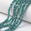 Electroplate Transparent Glass Beads Strands X-EGLA-A034-T8mm-S13-1