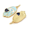 Rack Plating Brass Enamel with Glass Pendants LS-KK-B076-11G-2