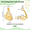 1Pc 925 Sterling Silver Micro Pave Clear Cubic Zirconia Bead Cage Pendants STER-PH0004-85G-2