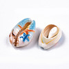 Printed Natural Cowrie Shell Beads SHEL-S266-21-3
