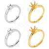 8Pcs 2 Colors Adjustable Brass Ring Components KK-WR0001-85-1