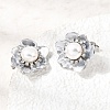 Brass Micro Pave Cubic Zirconia Enamel Stud Earrings CU-CBABA66-12B-P-3