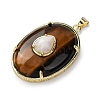 Natural Tiger Eye & White Moonstone Pendants G-B186-02G-2