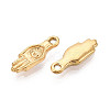 304 Stainless Steel Hamsa Hand with Eye Charms STAS-T072-47G-2