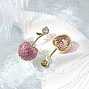 Cherry Brass Micro Pave Cubic Zirconia Stud Earrings EJEW-M077-12G-01-1
