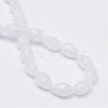 Teardrop Faceted Imitation Jade Glass Beads Strands GLAA-Q052-A05-3