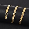 PVD Vacuum Plating 201 Stainless Steel Herringbone Chain Necklaces X-NJEW-M187-06G-4