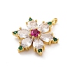 Rack Plating Brass with Cubic Zirconia Pendants KK-Q010-11G-2