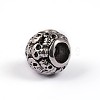 Retro Rondelle Skull 304 Stainless Steel European Large Hole Beads STAS-F072-05-2