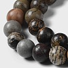 Round Natural Dendritic Jasper Beads Strands G-I176-06-8mm-01-2