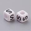 Acrylic Horizontal Hole Letter Beads PL37C9308-S-2