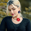 20Pcs 5 Style Silk Artificial Rose Flower Pendant PALLOY-TA00174-8