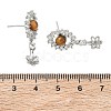 Brass Pave Cubic Zirconia Stud Earring Findings KK-C172-13P-3
