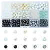 375Pcs 15 Style Imitation Jade & Pearl & Baking Paint Glass Beads GLAA-FS0001-34-1
