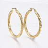 304 Stainless Steel Hoop Earrings EJEW-H322-17-2