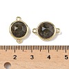 Brass Pave Natural Labradorite Faceted Flat Round Connector Charms G-U028-04G-16-3