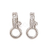 Brass Micro Pave Clear Cubic Zirconia Twister Clasps KK-H533-07P-1